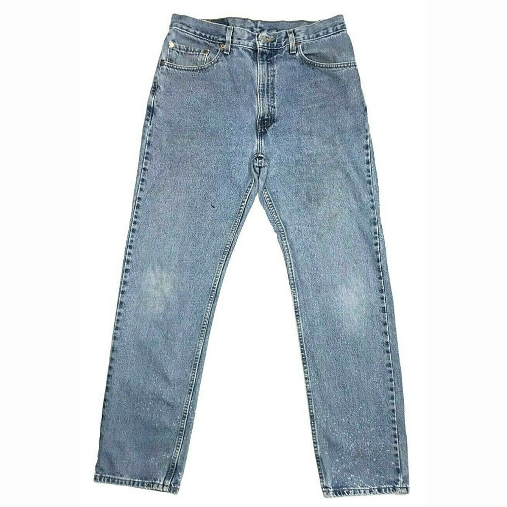 Levi's 33x32 505 Regular Stonewash Destroyed Jeans